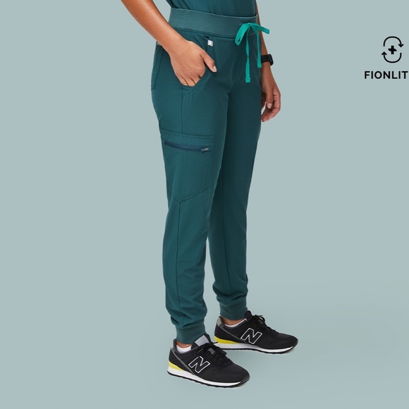 Caribbean Blue Zamora Jogger FIGS Scrub Pants - Picture 6 of 7